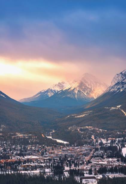 istock Viewpoint Overlooking Banff At Sunrise 1307753997