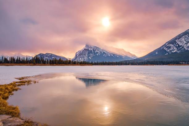 istock Sunrise Sky Shining Bright Over Vermilion Lakes 1307754054