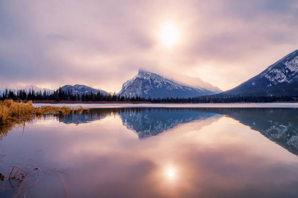 istock Sunrise Sky Shining Bright Over Vermilion Lakes 1307754812