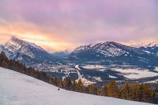 istock Viewpoint Overlooking Banff At Sunrise 1307755110