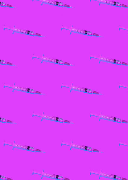 istock Pandemic concepts - pattern object - covid19 - purple background 1307757127