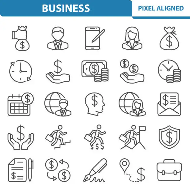 Vector illustration of Business, Investment, Investing Icons