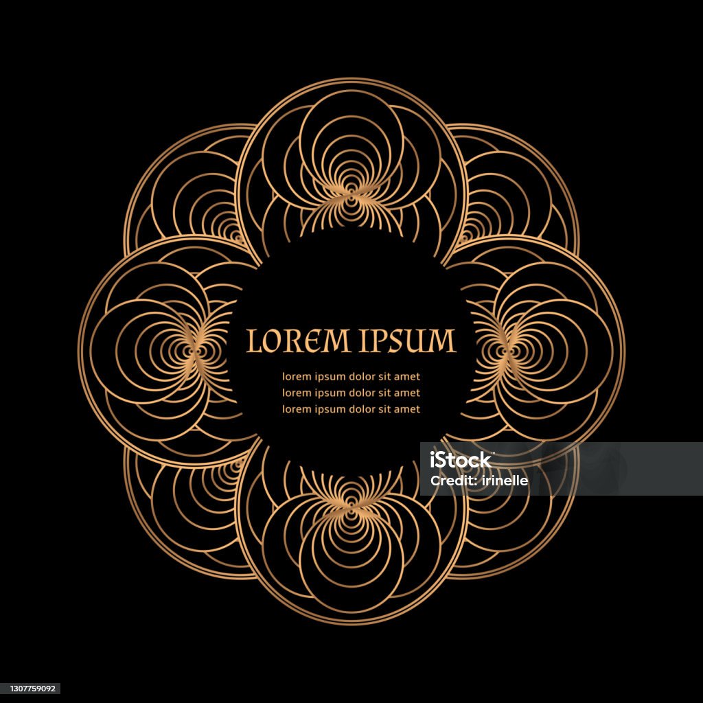 Royal Geometric Patterns Luxury Geometric Royal Pattern Vector Frame Round Minimal Label ...