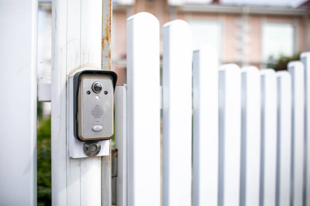 video intercom on the background of a country house
