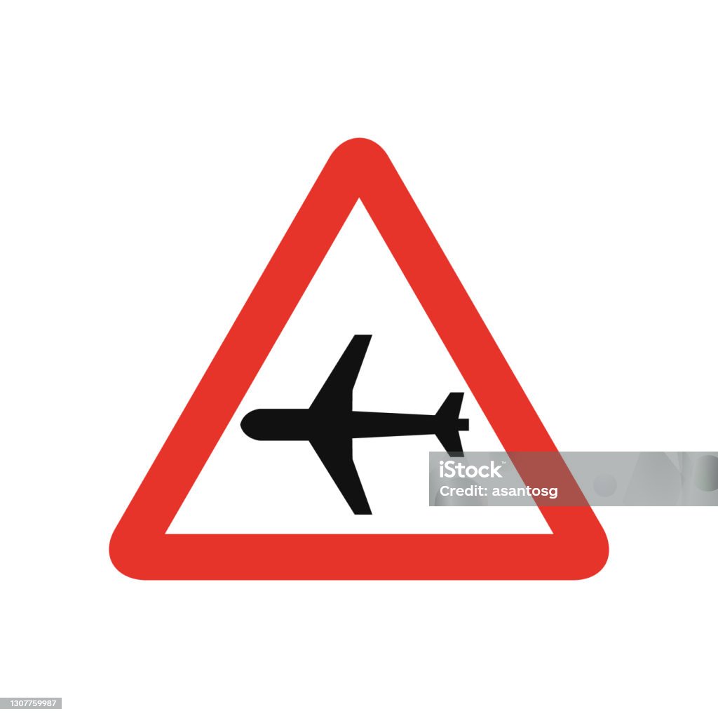 Red Signs Flying Triangular Traffic Signal In White And Red Isolated On White Background ...