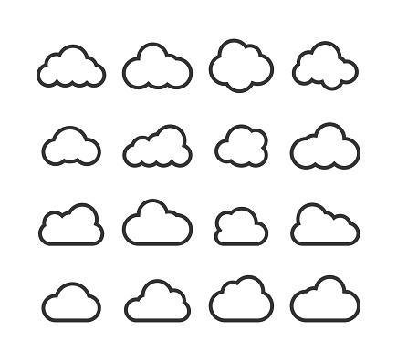 Clouds Collection Cloud Vector Icons Clouds In Line Simple Design