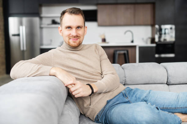 istock Handsome bearded guy wearing casual turtleneck 1307763110