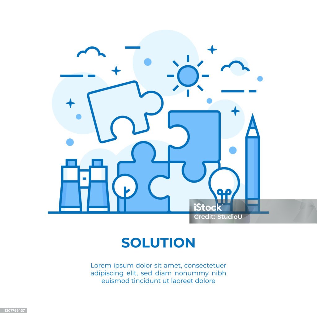Solution Line Image Solution Thin Line Illustration Stock Illustration - Download Image Now ...