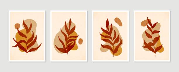 istock Botanical wall art vector set. Minimal and natural wall art. Boho foliage line art drawing with abstract shape. Abstract Plant Art design for print, wallpaper, cover. Modern vector illustration. 1307765199