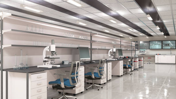 istock Interior of laboratory workplace. 3d illustration 1307765980