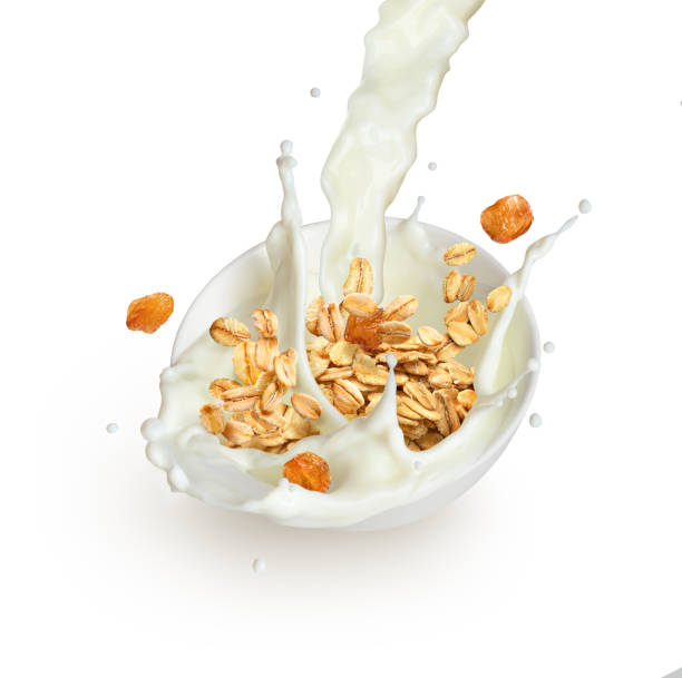 istock oatmeal with milk in a plate on a white background 1307766083