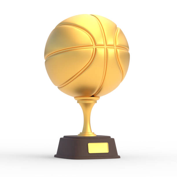 istock Realistic golden basketball trophy cup isolated on white background 1307768250