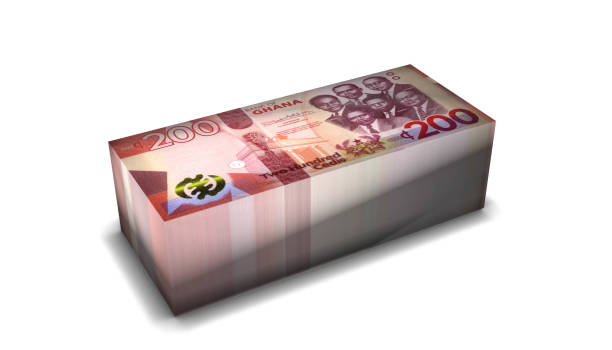 istock Ghana 200 Cedis Banknotes Money Stack on White Background 1307772484