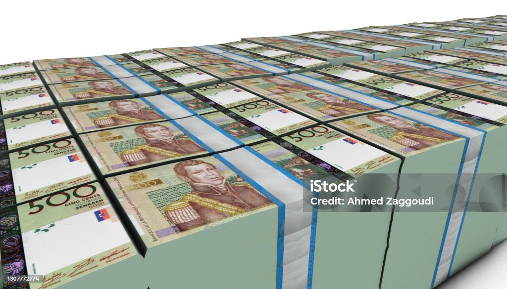 3D Pile of Haiti 500 Gourdes Money banknote 3D illustration of Haiti 500 Gourdes bills stacks background Abstract Stock Photo