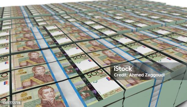 3d Large Stack Of Haiti 500 Gourdes Banknote Stock Photo - Download Image Now - Abstract, Banking, Budget
