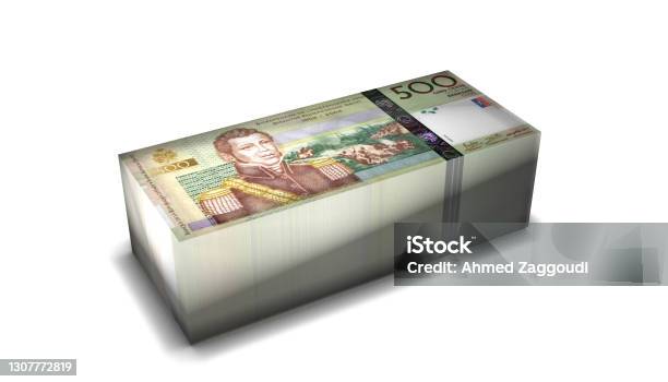 Haiti 500 Gourdes Banknotes Money Stack On White Background Stock Photo - Download Image Now