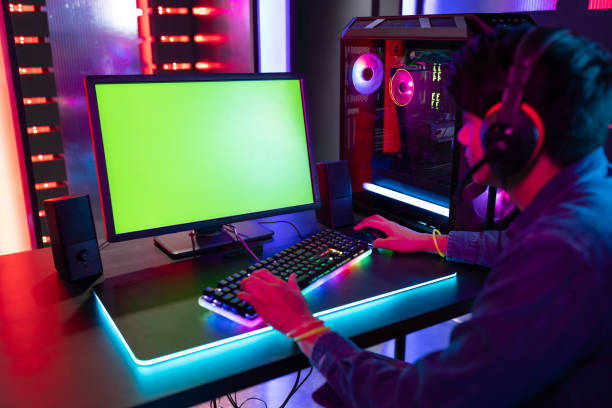 istock Green screen for cybersport game 1307773902