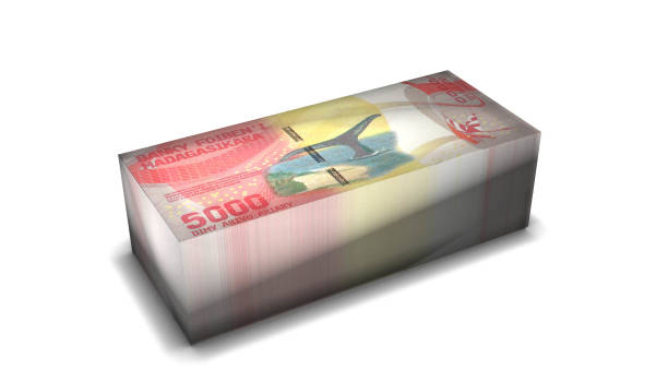 istock Madagascar 5000 Ariary Banknotes Money Stack on White Background 1307773930