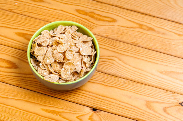 Oat Flakes in a Porcelain Bowl