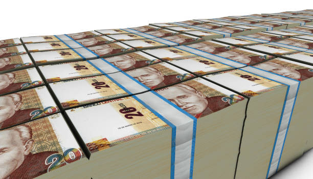 istock 3D Pile of Peru 20 Soles Money banknote 1307774451