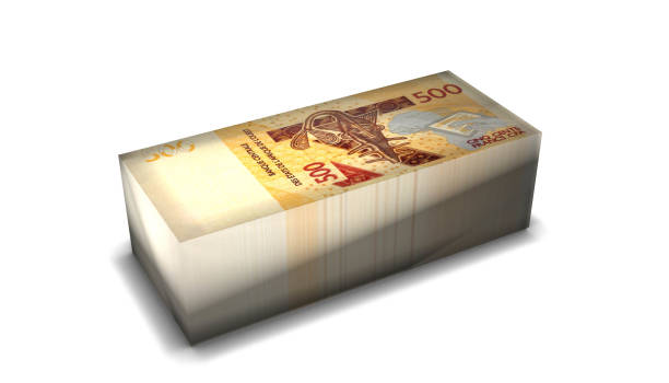 istock 500 rancs West African CFA Banknotes Money Stack on White Background 1307775855
