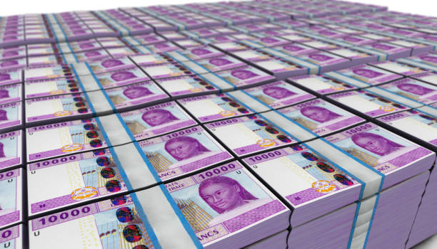 istock 3D Large Stack of 10000 Francs West African CFA Banknote 1307775858
