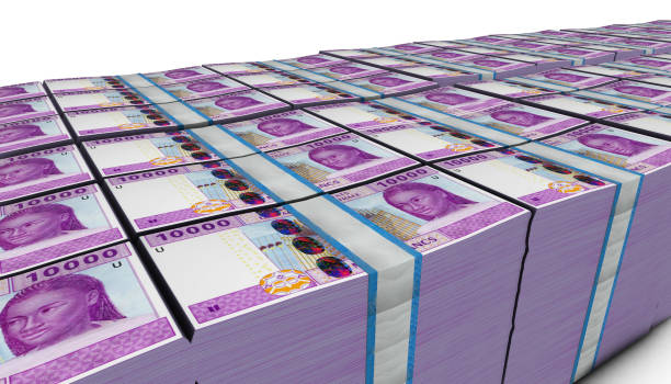 istock 3D Large Stack of 10000 Francs West African CFA Banknote 1307775861