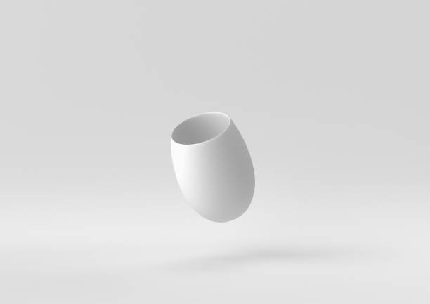 istock White Vase floating in white background. minimal concept idea creative. monochrome. 3D render. 1307779597