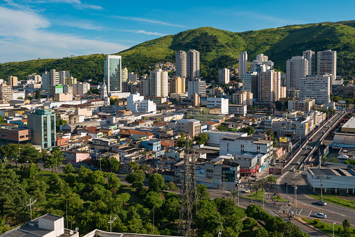 Aerial View of Nova Iguacu City, Metropolitan Area of Rio de Janeiro, Brazil.