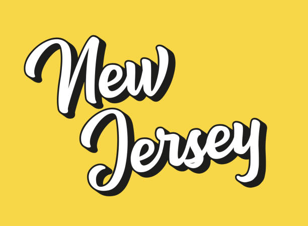 istock Hand sketched NEW JERSEY text. 3D vintage, retro lettering for poster, sticker, flyer, header, card, clothing, wear 1307787740