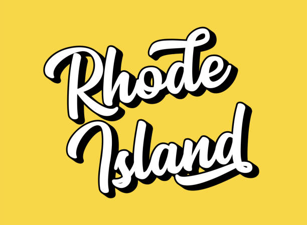 istock Hand sketched RHODE ISLAND text. 3D vintage, retro lettering for poster, sticker, flyer, header, card, clothing, wear 1307787745