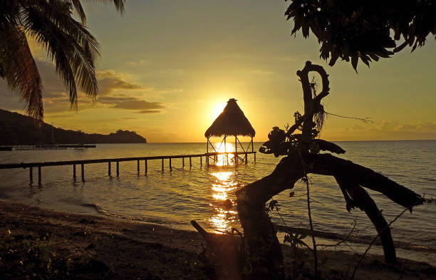istock Sunset on Lake Azabal - Guatemala 1307788290