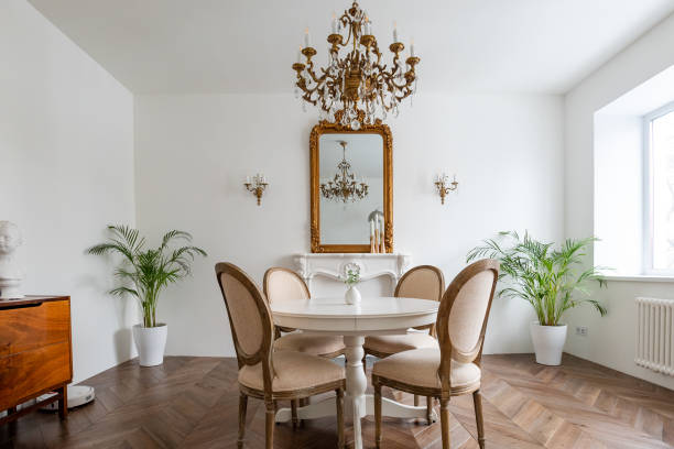 istock French apartments. living room with dining table. 1307789962