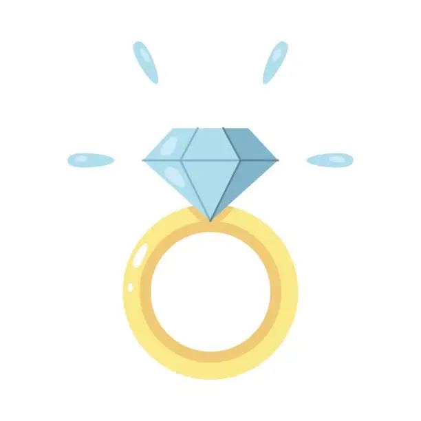 Vector illustration of Isolated engagement ring