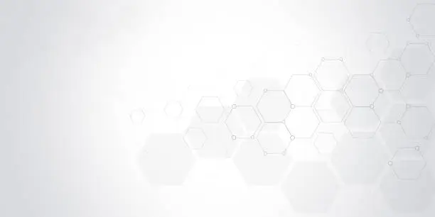 Photo of Hexagons pattern. Geometric abstract background with simple hexagonal elements.