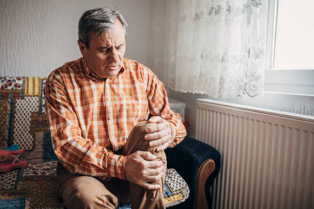 istock Senior man has knee pain 1307796311