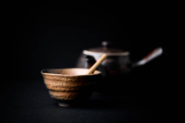 istock Traditional, handcrafted ceramic on dark background. Soft focus. Close up. 1307797250