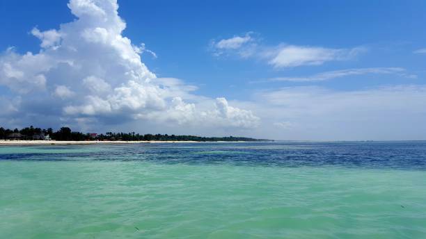 istock Sea view with turquoise water and blue sky 1307798717