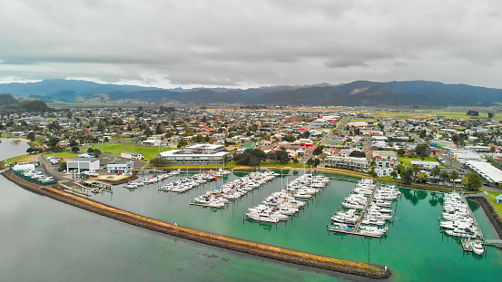 Mercury Bay, Whitianga. Aerial view from drone, New Zealand North Island.
