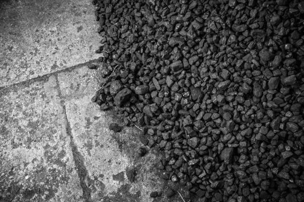 A pile of hard coal to burn stock photo