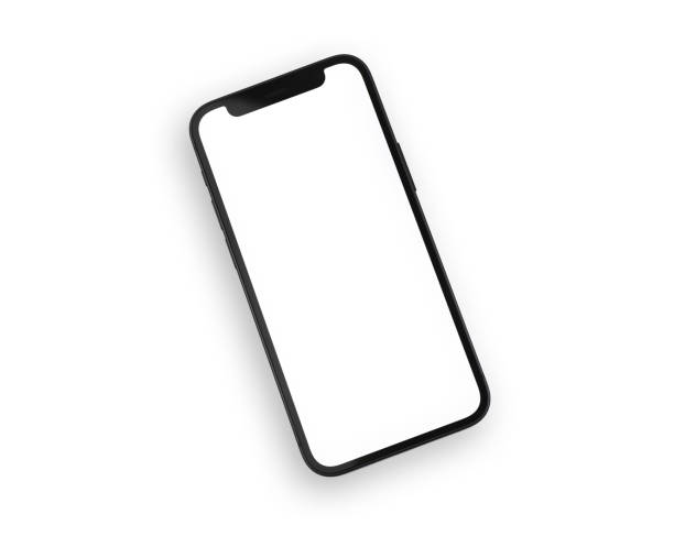 istock Smartphone mockup, mobile phone with blank white screen on white isolated background 1307816936