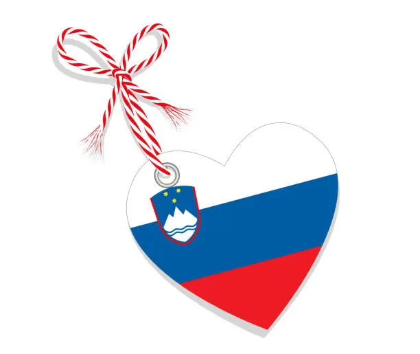 Vector illustration of Flag as a heart 