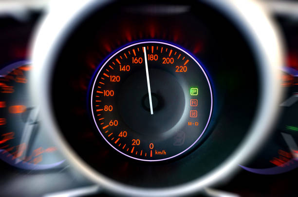 Dashboard view Modern car speedometer panel