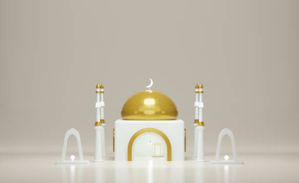 istock 3D render white and gold combination mosque ramadan kareem eid mubarak 1307820822