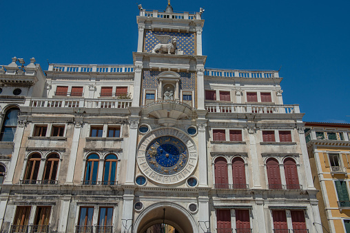 The Clock Tower in Piazza San Marco is one of the most original constructions of early Renaissance Venetian architecture.