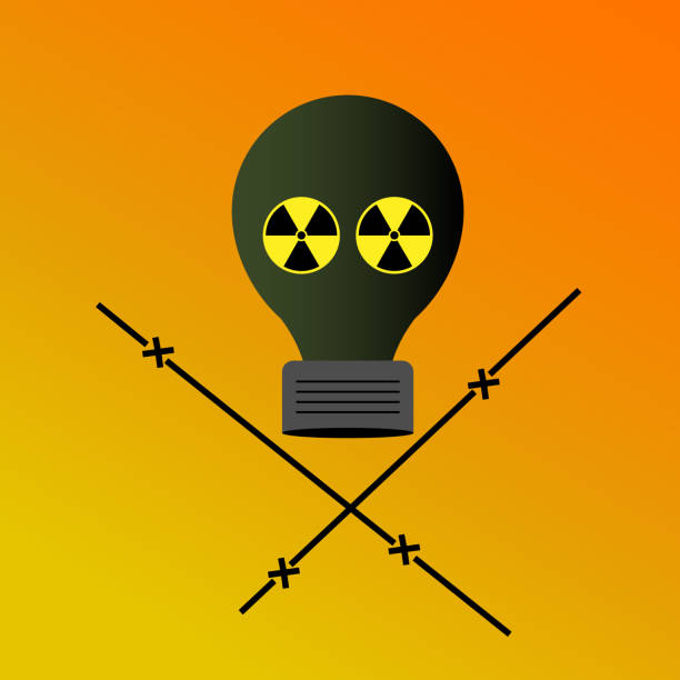 Ícone de máscara de radiação e gás chernobyl pixel art para bit do