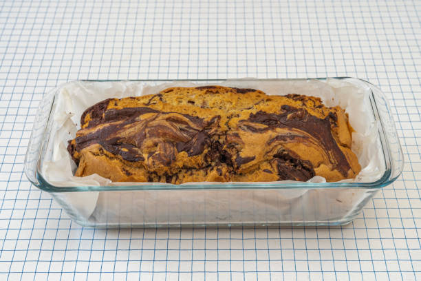 Paris, France: Preparation of a marble chocolate cake