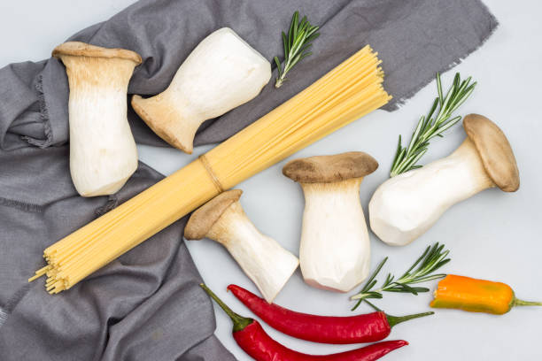 istock Spaghetti, mushrooms and red chili. 1307826209