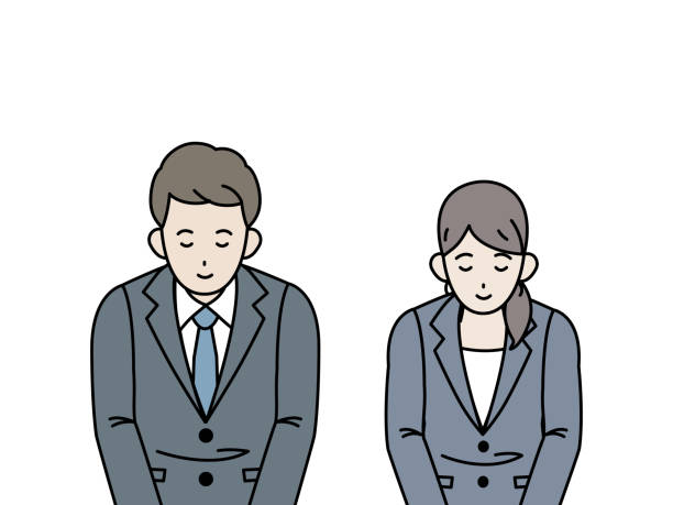 Business person bow illustration It is an illustration of a Business person bow. bowing stock illustrations