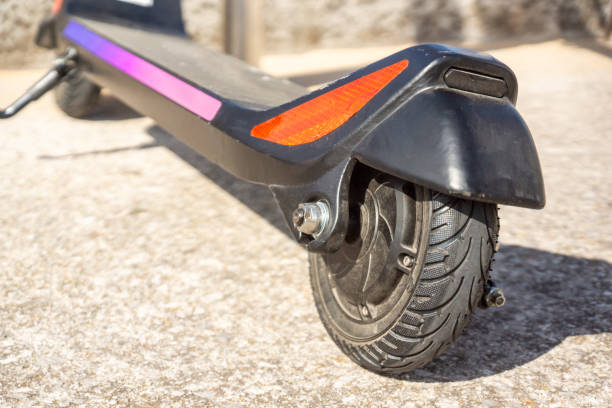 istock black electric scooter with rear wheel 1307828184